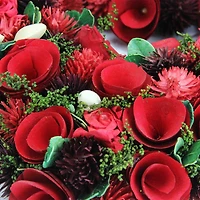 13.5" Red Rose Flower Heart Valentine's Day Wreath