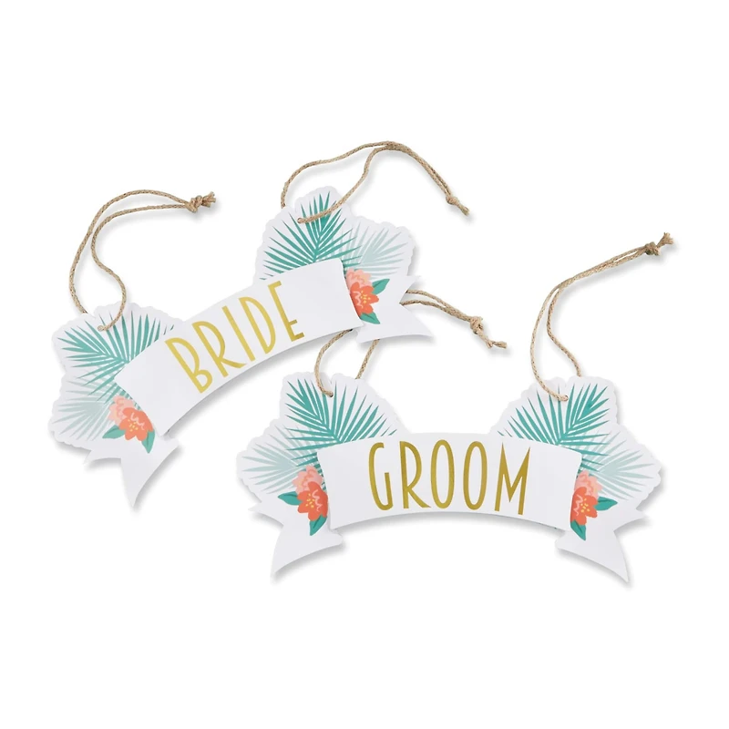 Kate Aspen® Tropical Chic Bride & Groom Chair Signs