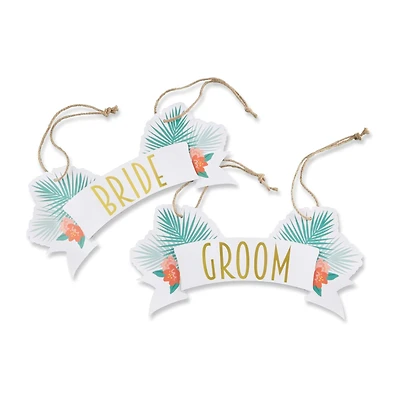Kate Aspen® Tropical Chic Bride & Groom Chair Signs