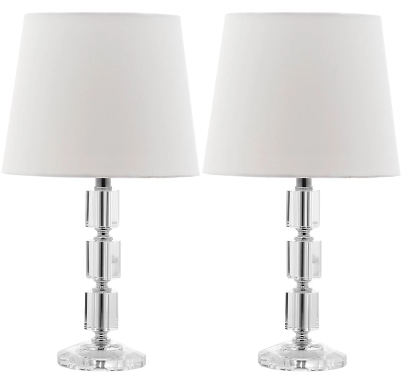 Erin Crystal Cube Lamp Set in White
