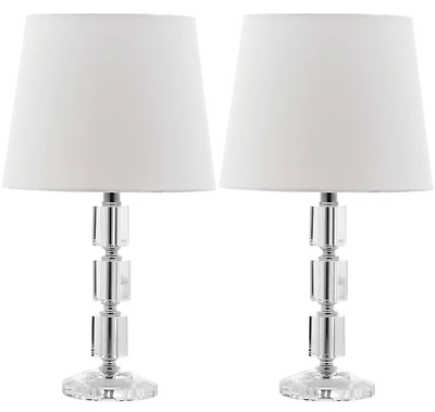 Erin Crystal Cube Lamp Set in White