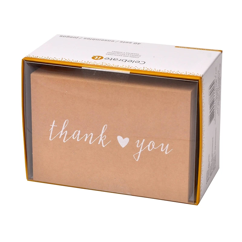 Kraft Thank You Cards & Envelopes By Celebrate It™