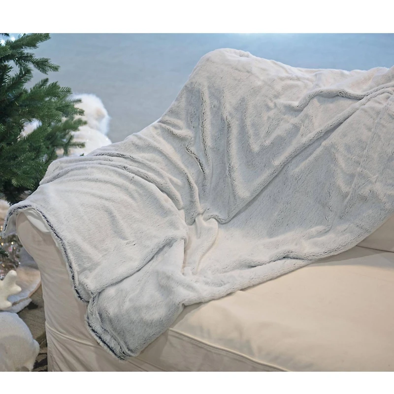 55" x 62" Light Gray Throw Blanket
