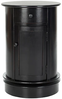 Tabitha Swivel Accent Table in Distressed Black