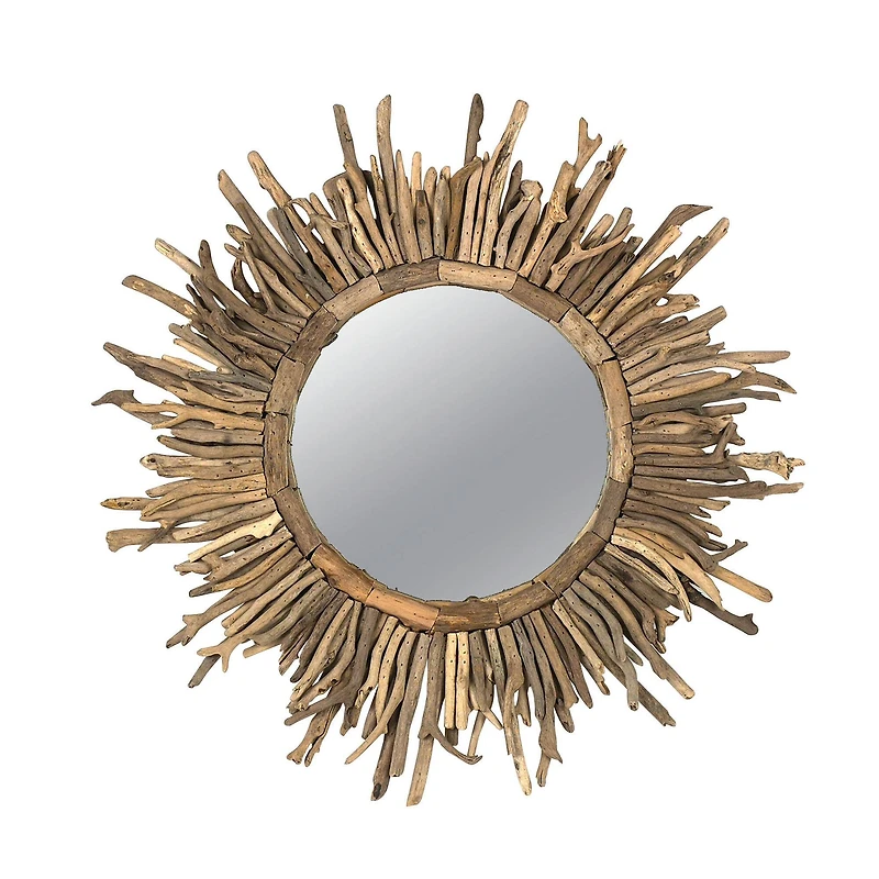 Hello Honey® Driftwood Framed Sunburst Mirror