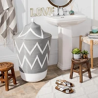 Reina Basket in Grey & White