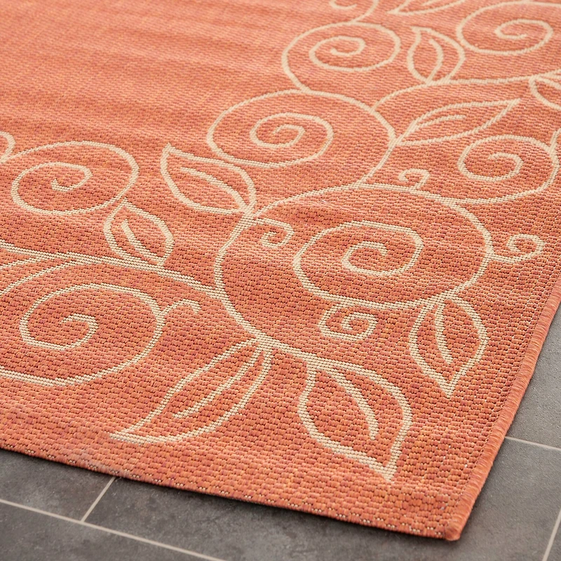 Courtyard Scrolling Border 4' X 5'-7" Area Rug