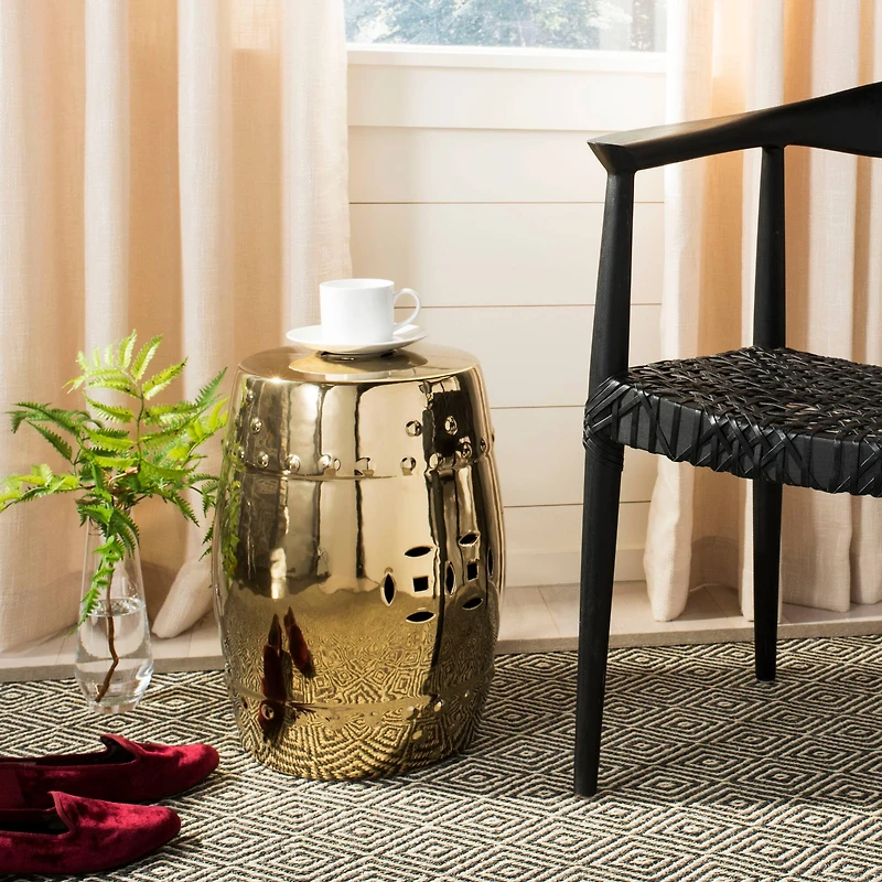 Modern Ming Garden Stool in Gold