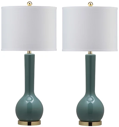 Mae Long Neck Table Lamp Set in Light
