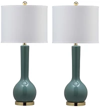 Mae Long Neck Table Lamp Set in Light