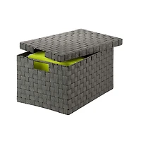 Honey Can Do Black & White Large Woven File Box