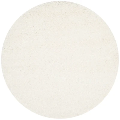 California Solid Shag 4' X 4' Round Area Rug