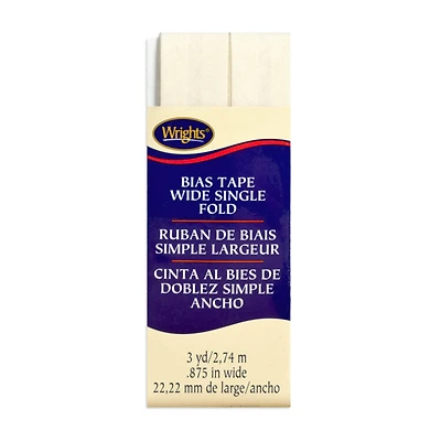 7/8" Oyster Wide Single Fold Bias Tape - 3 Yards