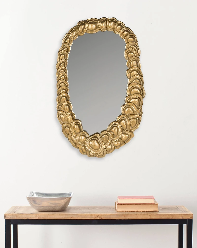 Garland Mirror in Antique Gold