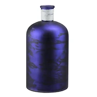 10" Seaside Treasures Marbled Glass Vase, Indigo & Black