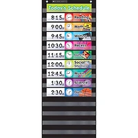Black Daily Schedule Pocket Chart with Cards