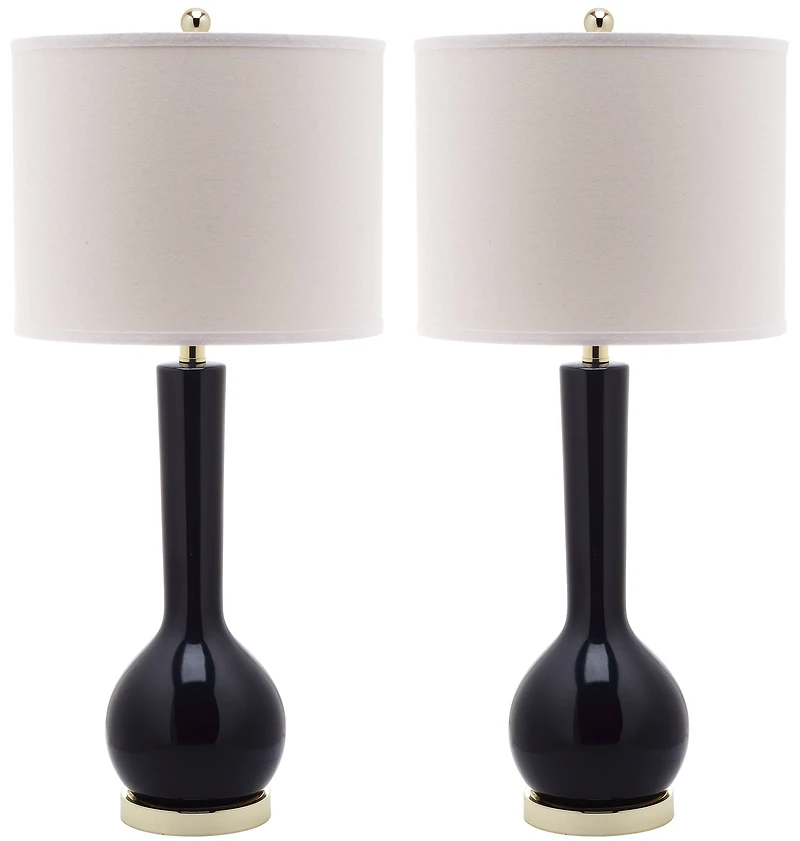 Mae Long Neck Table Lamp Set in Navy