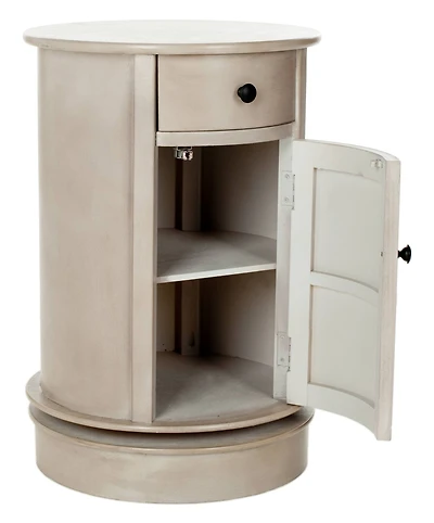 Tabitha Swivel Accent Table in Vintage Grey
