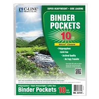 C-Line® Clear Super Heavyweight Poly Binder Pockets, Pack of 10