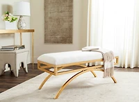 Moon Arc Bench in Light Beige & Gold