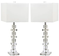 Deco Crystal Table Lamp Set in Crystal