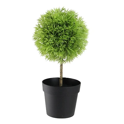 9.75" Green Ball Shaped Artificial Potted Topiary