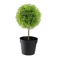 9.75" Green Ball Shaped Artificial Potted Topiary