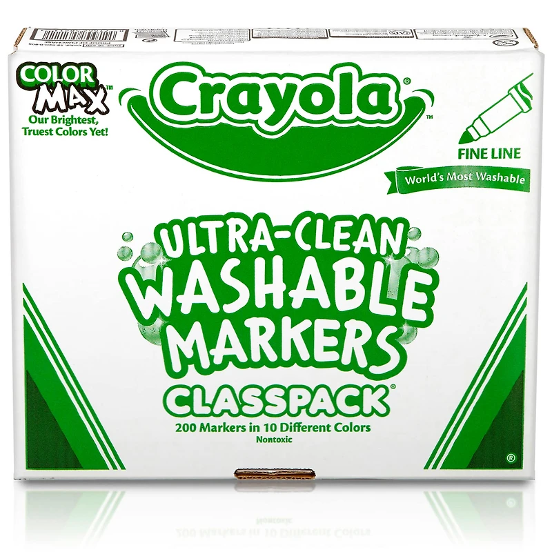 Crayola® Classpack® Ultra-Clean Fine Line Markers, Pack of 200