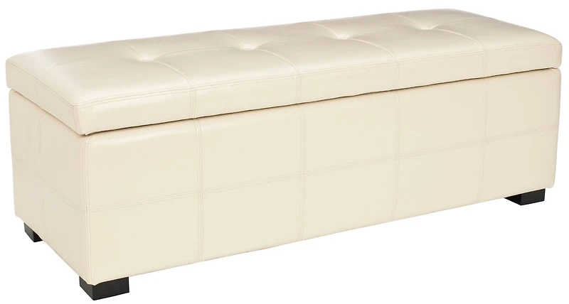 Maiden Large Tufted Storage Bench in Creme