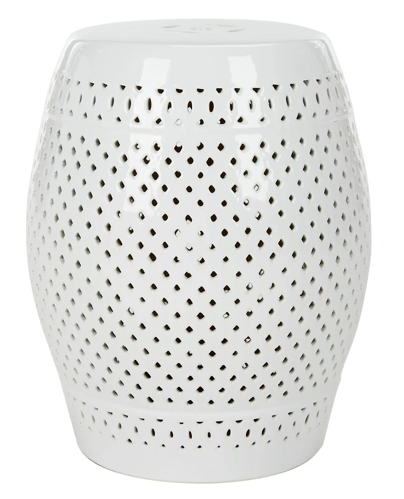 Diamond Garden Stool in White