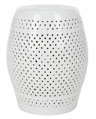 Diamond Garden Stool in White