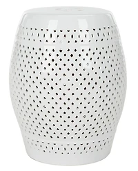 Diamond Garden Stool in White