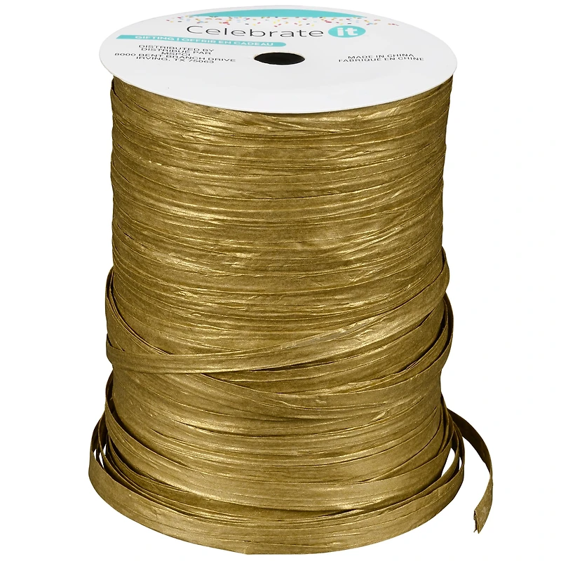 75yd. Gold Metallic Raffia Ribbon By Celebrate It™