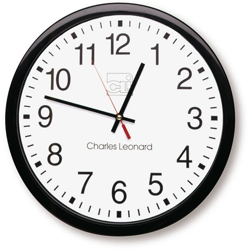 14" Thinline Quartz Wall Clock With 12" Dial