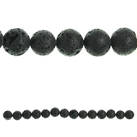 9 Pack: Black Natural Lava Round Beads, 12mm by Bead Landing™