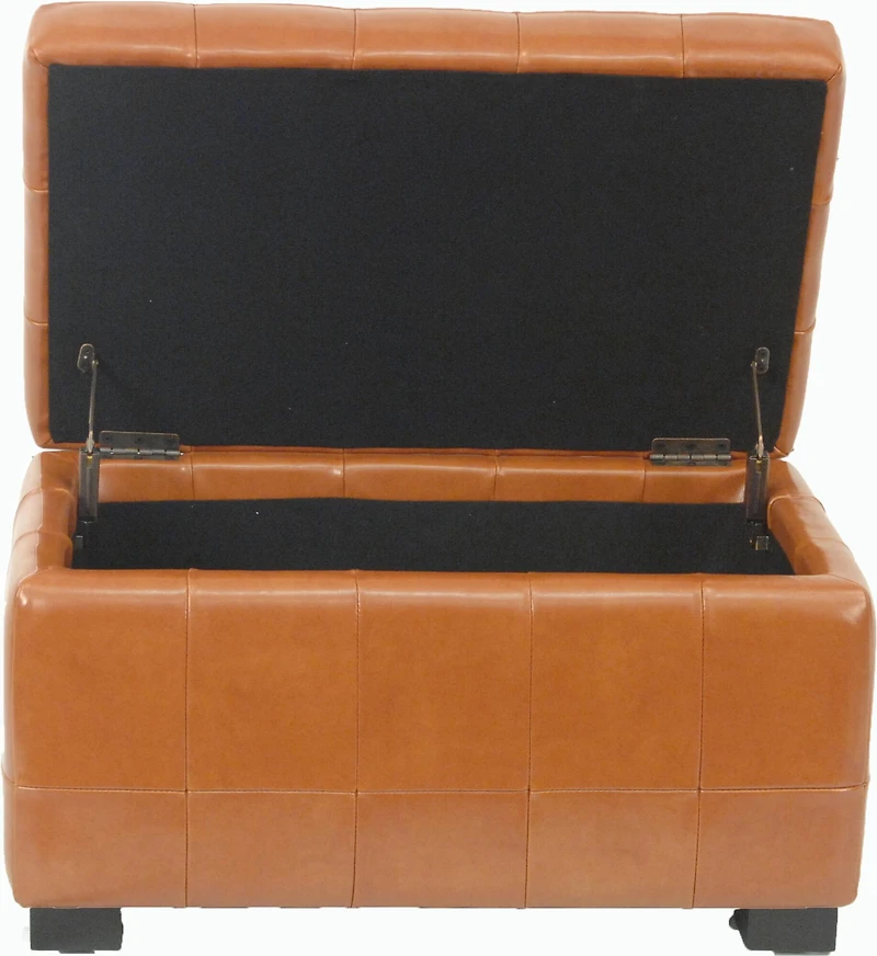 Manhattan Small Storage Ottoman in Saddle