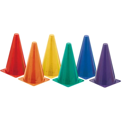 Champion Sports 9" Assorted Color High Visibility Safety Cone Set