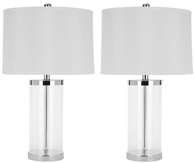 Jeanie Glass Table Lamp Set in Clear