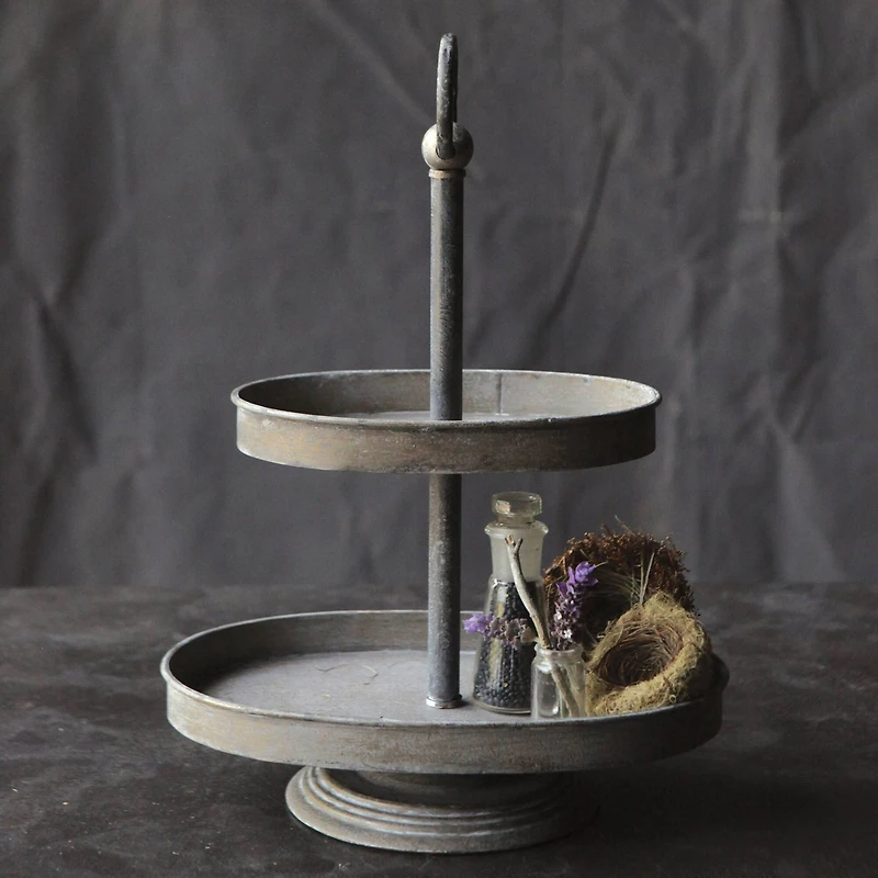 Hello Honey® Zinc 2-Tier Metal Tray