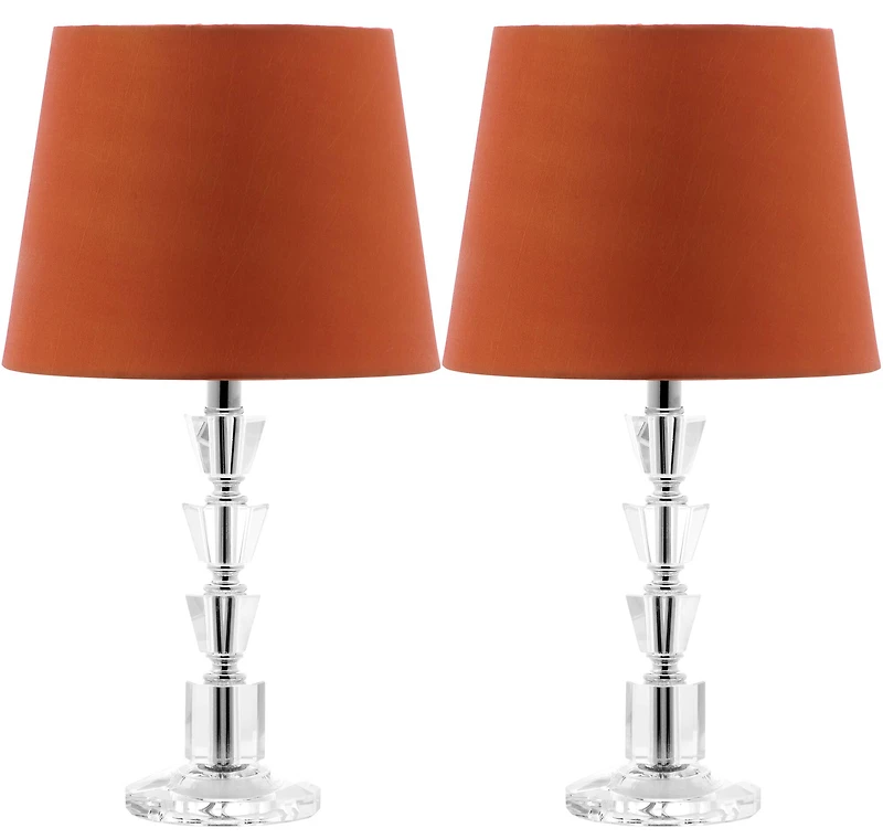Harlow Tiered Crystal Lamp Set in Orange