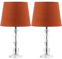Harlow Tiered Crystal Lamp Set in Orange