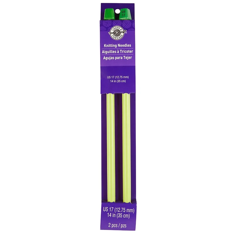 14" Straight Plastic Knitting Needles by Loops & Threads®