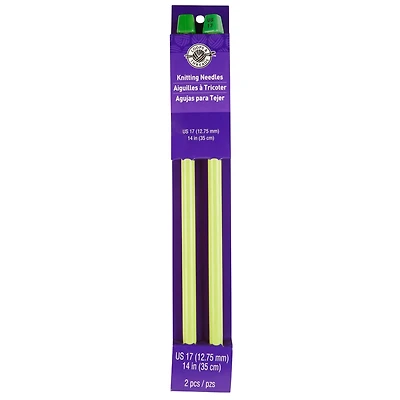 14" Straight Plastic Knitting Needles by Loops & Threads®