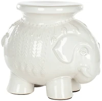 Elephant Garden Stool in White