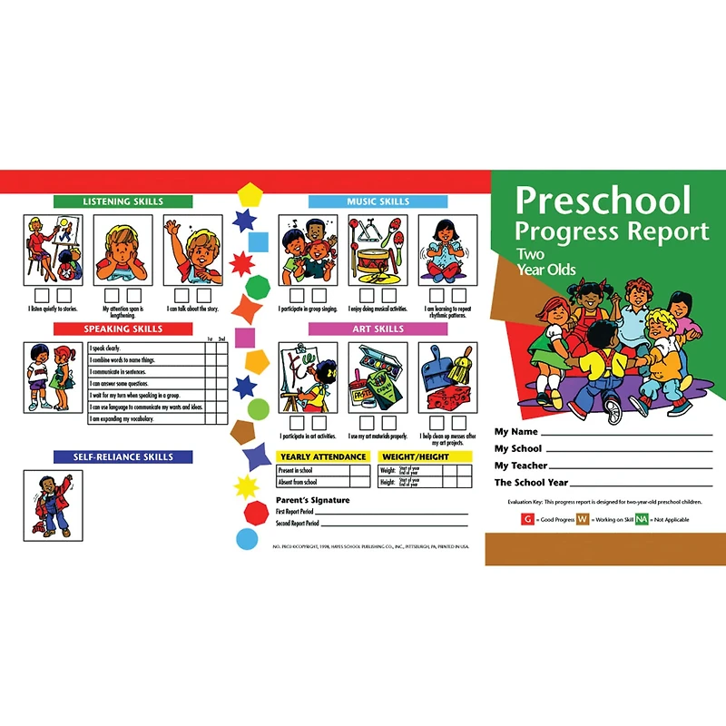 Preschool Progress Report For Year Olds, 10 Per Pack