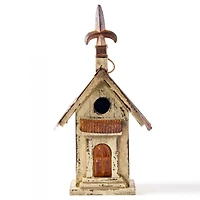Glitzhome® Tall Distressed Wood Church Bird House