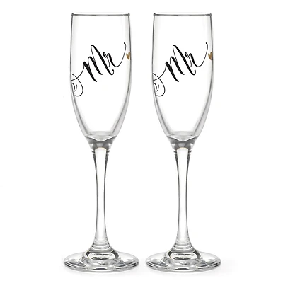 Hortense B. Hewitt Co. Mr. & Mr. Black & Gold Flutes