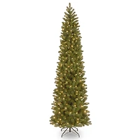 9ft. Pre-lit Feel Real® Downswept Douglas Fir Pencil Artificial Christmas Tree, Clear Lights
