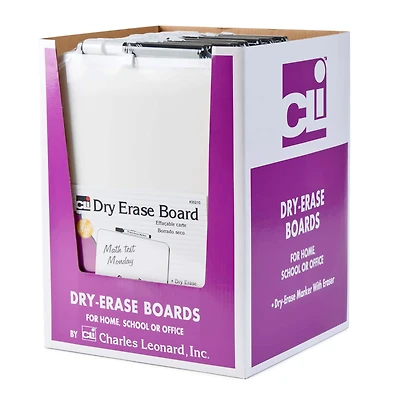 White Dry Erase Boards, Framed with Markers & Eraser, Pack of 12
