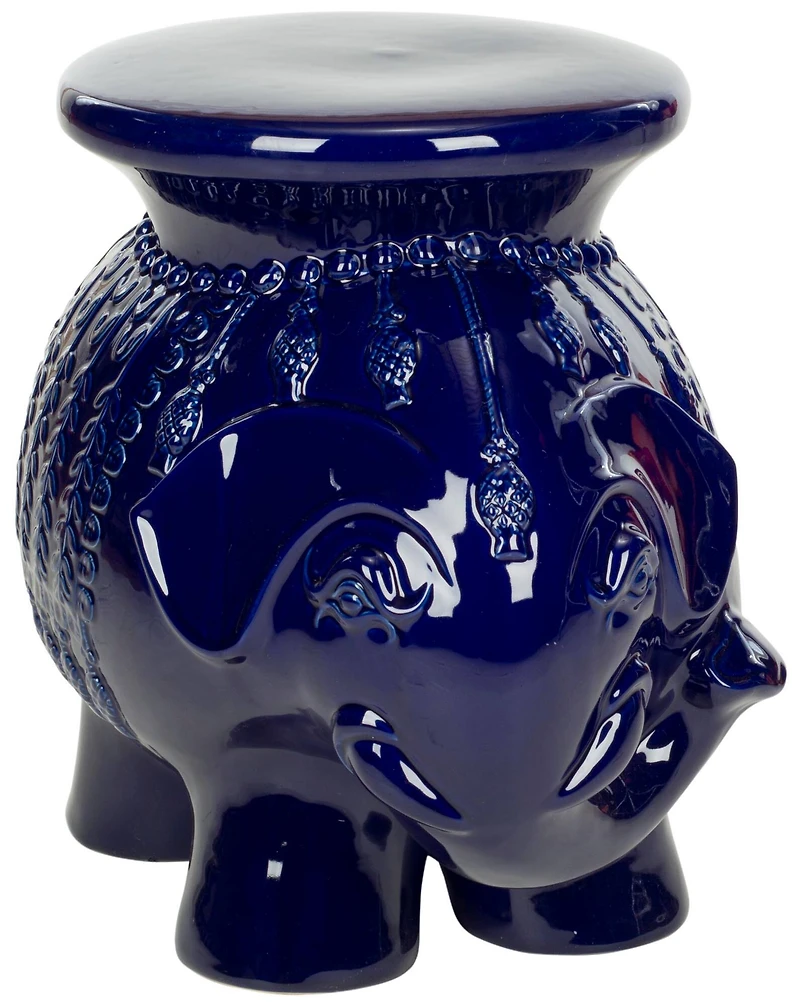 Elephant Garden Stool in Navy